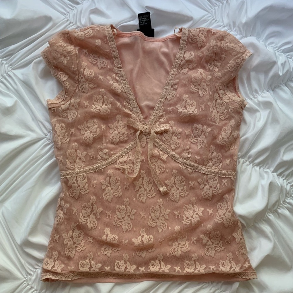 beautiful baby pink lace top